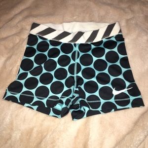 Nike Pro Blue Polkadot Spandex Shorts